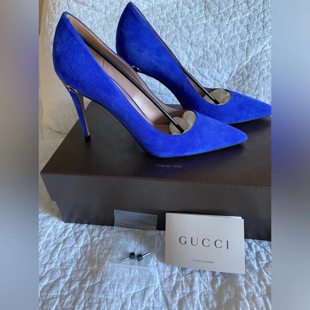 GUCCI Suede Pumps Size 38 - Picture 1 of 17